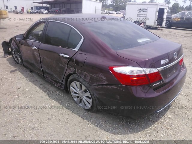 1HGCR2F81EA173055 - 2014 HONDA ACCORD EXL BURGUNDY photo 3