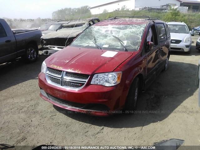 2C4RDGCG6DR654154 - 2013 DODGE GRAND CARAVAN SXT RED photo 2