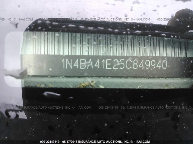 1N4BA41E25C849940 - 2005 NISSAN MAXIMA SE/SL BLACK photo 9