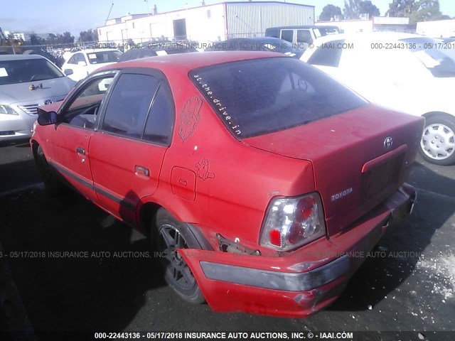 JT2BC52L1V0219232 - 1997 TOYOTA TERCEL CE RED photo 3