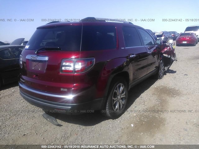 1GKKRSKD7FJ305626 - 2015 GMC ACADIA SLT-2 MAROON photo 4