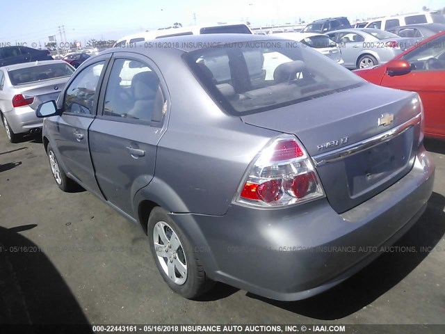 KL1TD56E09B354689 - 2009 CHEVROLET AVEO LS/LT GRAY photo 3