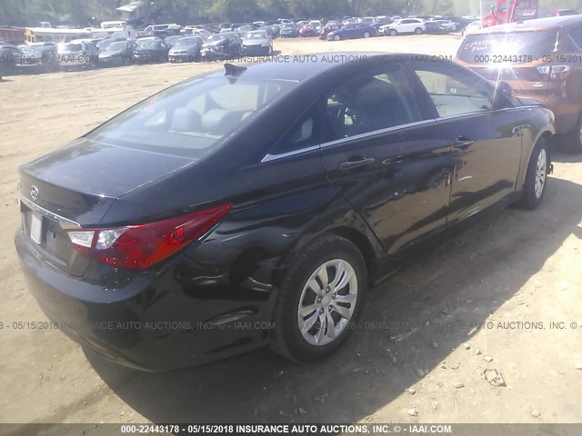 5NPEB4AC3BH220206 - 2011 HYUNDAI SONATA GLS BLACK photo 4