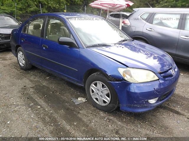 1HGES16394L006604 - 2004 HONDA CIVIC DX VP BLUE photo 1