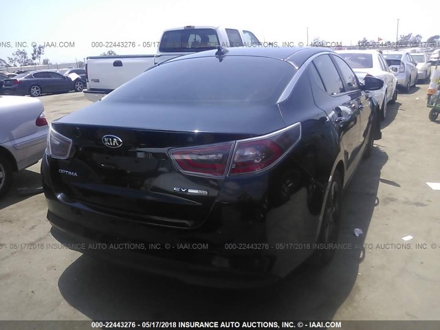 KNAGN4AD0E5070257 - 2014 KIA OPTIMA HYBRID BLACK photo 4