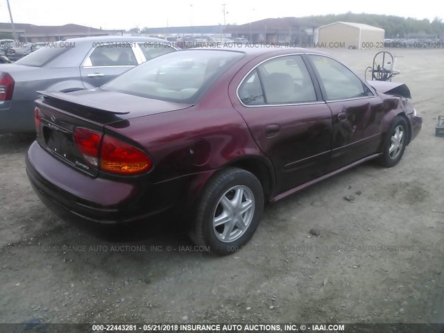 1G3NL52E03C279889 - 2003 OLDSMOBILE ALERO GL RED photo 4