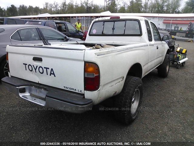 4TAWM72N0TZ170595 - 1996 TOYOTA TACOMA XTRACAB WHITE photo 4