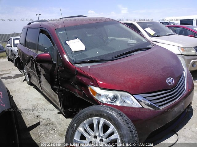 5TDYK3DC3CS214064 - 2012 TOYOTA SIENNA XLE/LIMITED MAROON photo 1