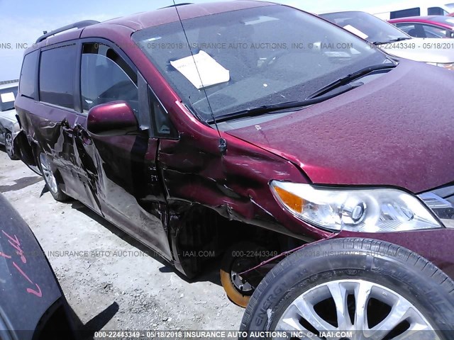 5TDYK3DC3CS214064 - 2012 TOYOTA SIENNA XLE/LIMITED MAROON photo 6