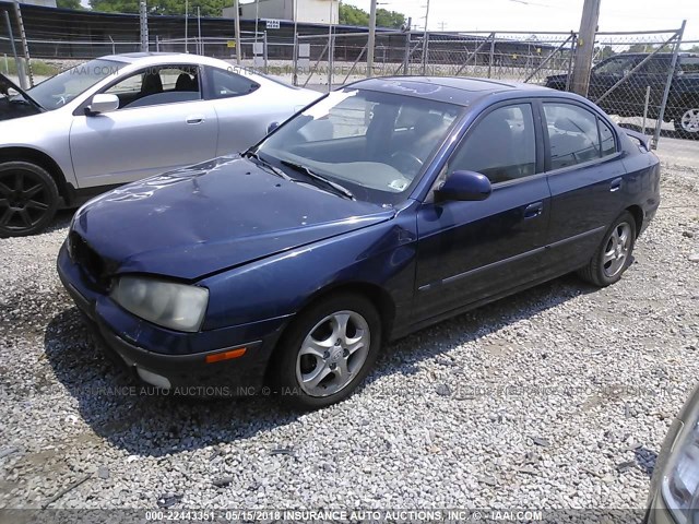 KMHDN45D23U649409 - 2003 HYUNDAI ELANTRA GLS/GT BLUE photo 2