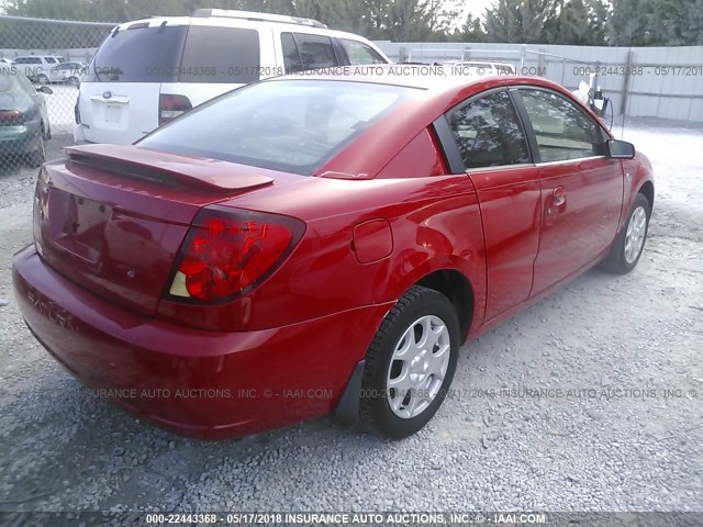 1G8AN12F34Z122666 - 2004 SATURN ION LEVEL 2 RED photo 4