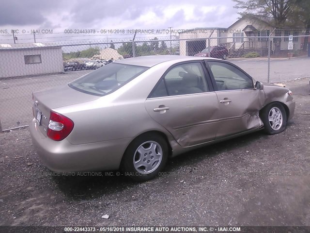 4T1BF30K32U533476 - 2002 TOYOTA CAMRY LE/XLE/SE 金色 照片 4