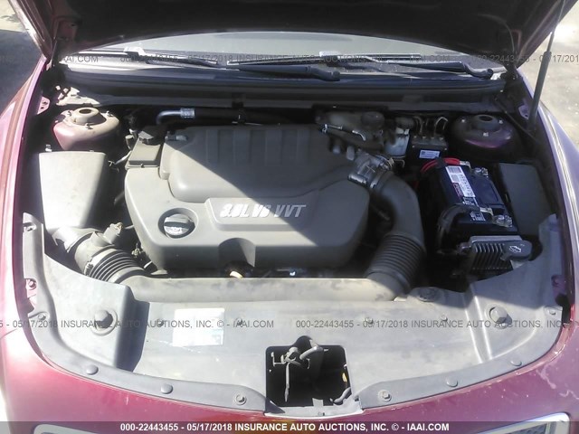 1G1ZK57748F220521 - 2008 CHEVROLET MALIBU LTZ RED photo 10