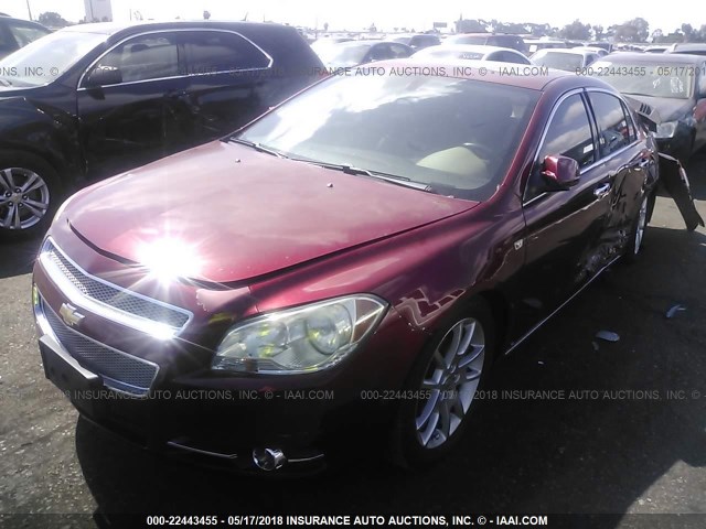 1G1ZK57748F220521 - 2008 CHEVROLET MALIBU LTZ RED photo 2