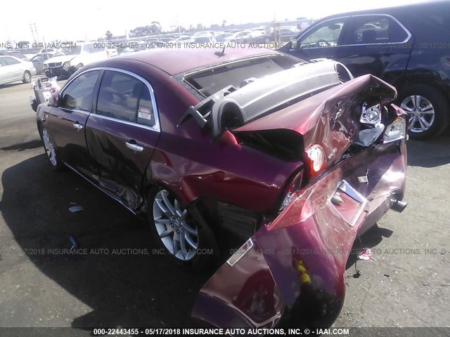 1G1ZK57748F220521 - 2008 CHEVROLET MALIBU LTZ RED photo 3
