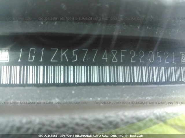 1G1ZK57748F220521 - 2008 CHEVROLET MALIBU LTZ RED photo 9