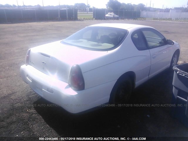 2G1WW12E139168420 - 2003 CHEVROLET MONTE CARLO LS WHITE photo 4