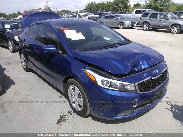 3KPFL4A77JE196855 - 2018 KIA FORTE LX/S BLUE photo 1