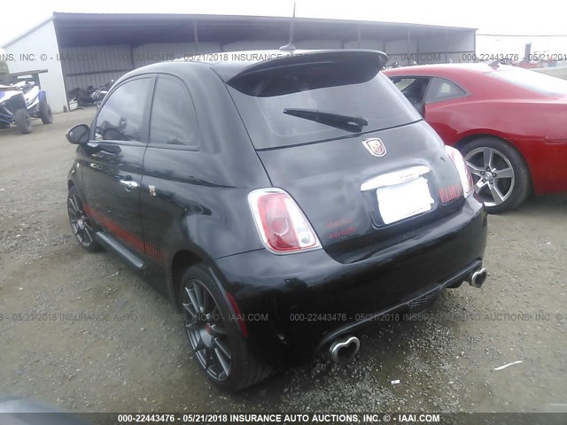 3C3CFFFH3CT360046 - 2012 FIAT 500 ABARTH BLACK photo 3