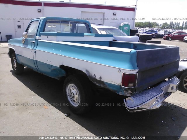 1GCGC24M8FJ104396 - 1985 CHEVROLET C20 BLUE photo 3