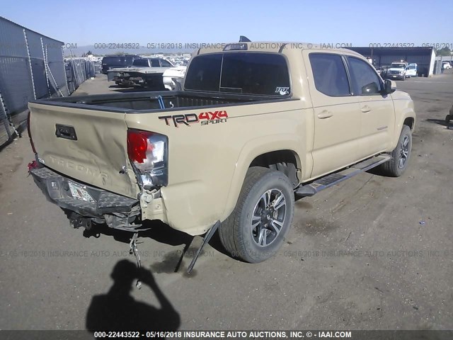 5TFCZ5AN1HX112254 - 2017 TOYOTA TACOMA DBL CAB/SR/TRDSPT/OR/PRO ბეჟი ფოტო 4