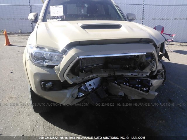 5TFCZ5AN1HX112254 - 2017 TOYOTA TACOMA DBL CAB/SR/TRDSPT/OR/PRO ბეჟი ფოტო 6