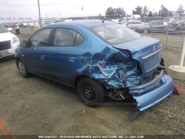 ML32F3FJ3HH000695 - 2017 MITSUBISHI MIRAGE G4 ES ლურჯი ფოტო 3