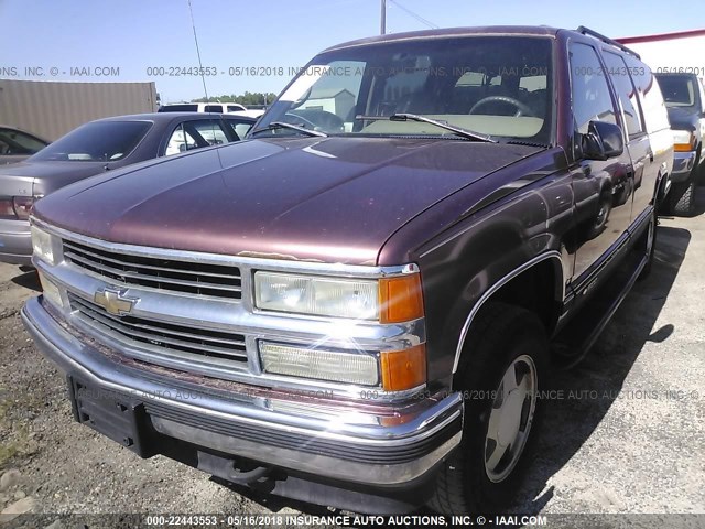 1GNFK16R7TJ347847 - 1996 CHEVROLET SUBURBAN K1500 BURGUNDY photo 6