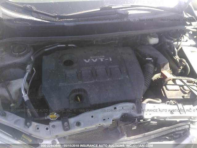 2T1KU40EX9C026589 - 2009 TOYOTA COROLLA MATRIX  SILVER photo 10