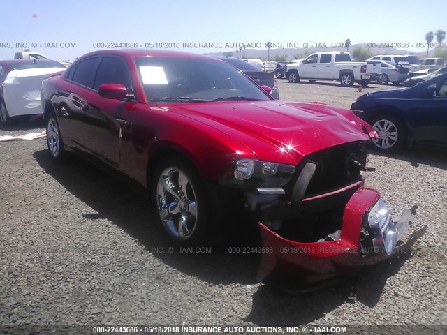 2B3CL3CG2BH523180 - 2011 DODGE CHARGER RED photo 1
