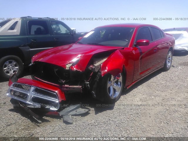 2B3CL3CG2BH523180 - 2011 DODGE CHARGER RED photo 2