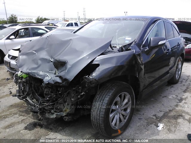 5J8TB3H33GL009325 - 2016 ACURA RDX GRAY photo 2