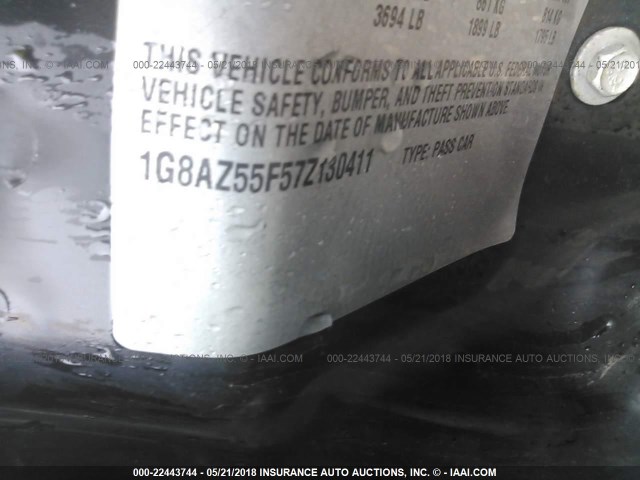 1G8AZ55F57Z130411 - 2007 SATURN ION LEVEL 2 Yaşıl foto 9