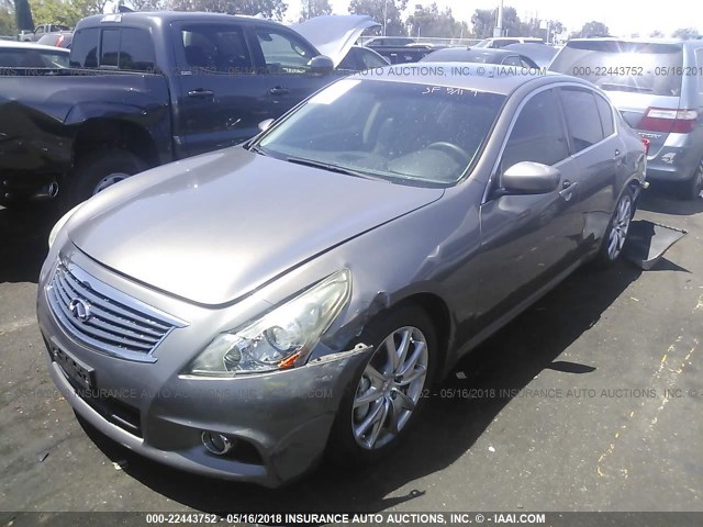 JN1CV6AP4BM506586 - 2011 INFINITI G37 SPORT GRAY photo 2