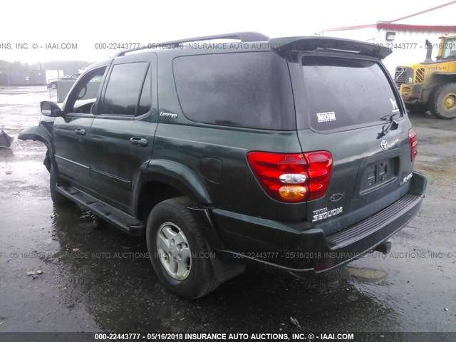 5TDBT48A41S005463 - 2001 TOYOTA SEQUOIA LIMITED GREEN photo 3