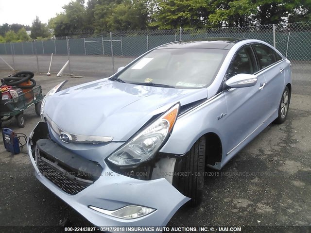 KMHEC4A45BA006777 - 2011 HYUNDAI SONATA HYBRID BLUE photo 2