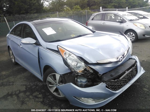 KMHEC4A45BA006777 - 2011 HYUNDAI SONATA HYBRID BLUE photo 3