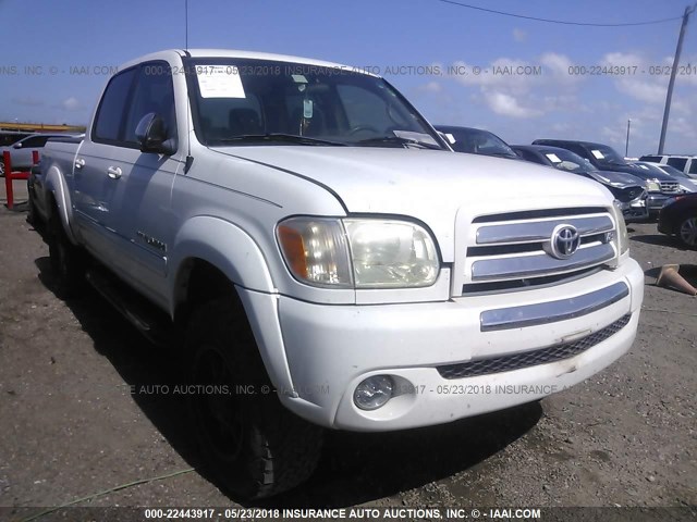 5TBET34125S490598 - 2005 TOYOTA TUNDRA DOUBLE CAB SR5 WHITE photo 1