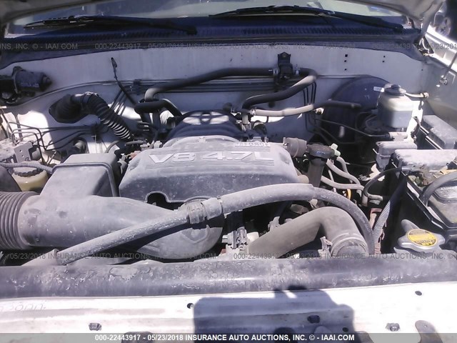 5TBET34125S490598 - 2005 TOYOTA TUNDRA DOUBLE CAB SR5 WHITE photo 10