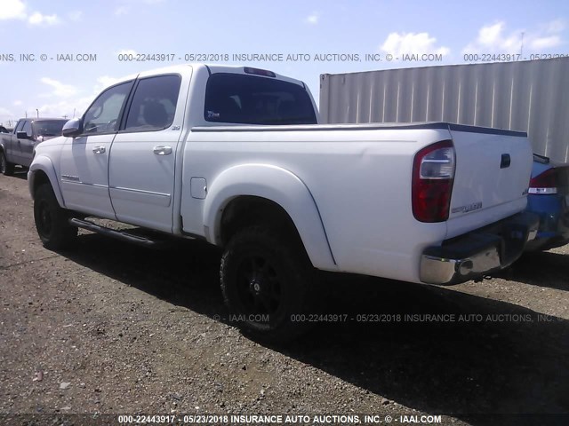 5TBET34125S490598 - 2005 TOYOTA TUNDRA DOUBLE CAB SR5 WHITE photo 3