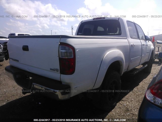 5TBET34125S490598 - 2005 TOYOTA TUNDRA DOUBLE CAB SR5 WHITE photo 4