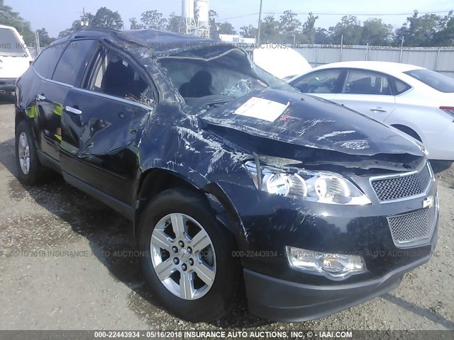 1GNKRGED9CJ268876 - 2012 CHEVROLET TRAVERSE LT BLACK photo 1