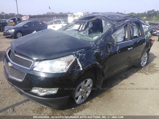 1GNKRGED9CJ268876 - 2012 CHEVROLET TRAVERSE LT BLACK photo 2