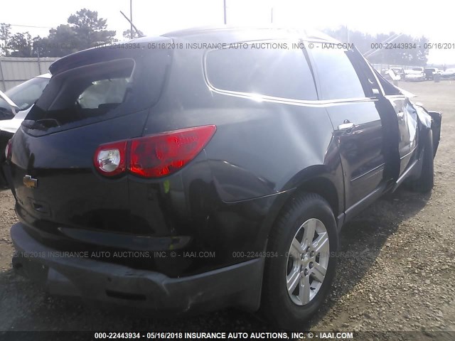 1GNKRGED9CJ268876 - 2012 CHEVROLET TRAVERSE LT BLACK photo 4