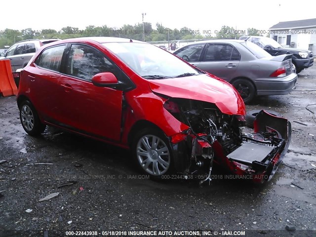 JM1DE1HZXB0104087 - 2011 MAZDA MAZDA2 RED photo 1