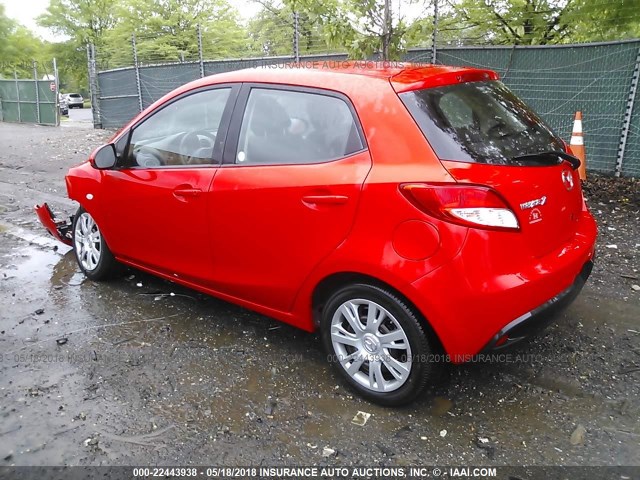 JM1DE1HZXB0104087 - 2011 MAZDA MAZDA2 RED photo 3