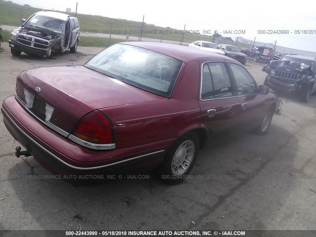 2FAFP74W4XX230185 - 1999 FORD CROWN VICTORIA LX RED photo 4