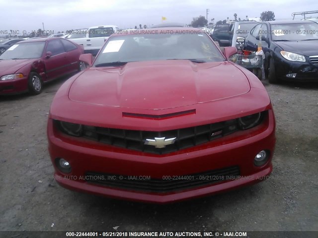 2G1FK1EJ3B9193953 - 2011 CHEVROLET CAMARO 2SS RED photo 6