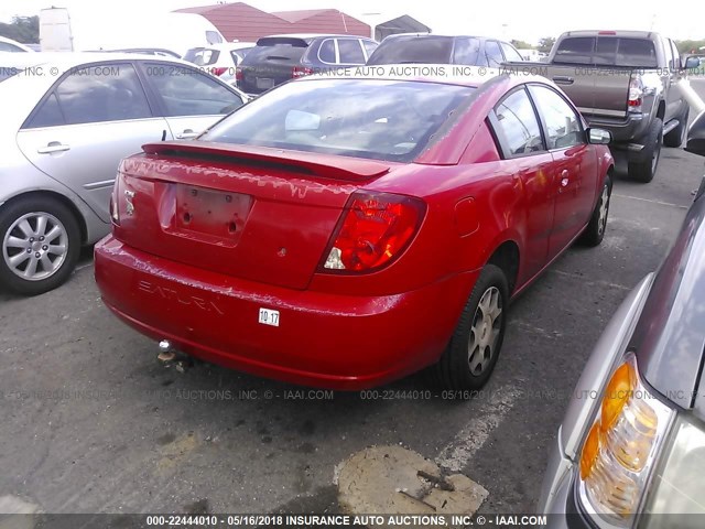 1G8AN12F25Z142117 - 2005 SATURN ION LEVEL 2 RED photo 4