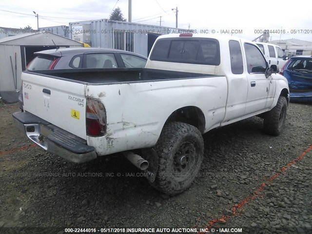 4TAWM72N5YZ675801 - 2000 TOYOTA TACOMA XTRACAB WHITE photo 4